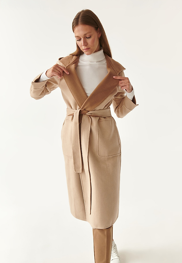 LADIES' WOOL COAT WITH HOOD HILARIA LADIES' WOOL COAT WITH HOOD HILARIA BEIGE 1