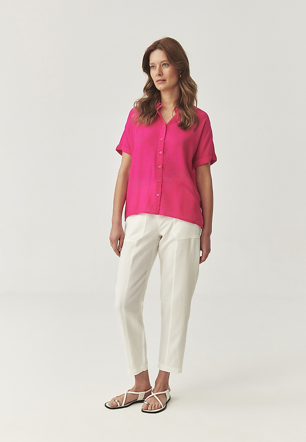 SHORT-SLEEVED WOVEN SHIRT - ZARIA SHORT-SLEEVED WOVEN SHIRT - ZARIA RÓŻOWY 5