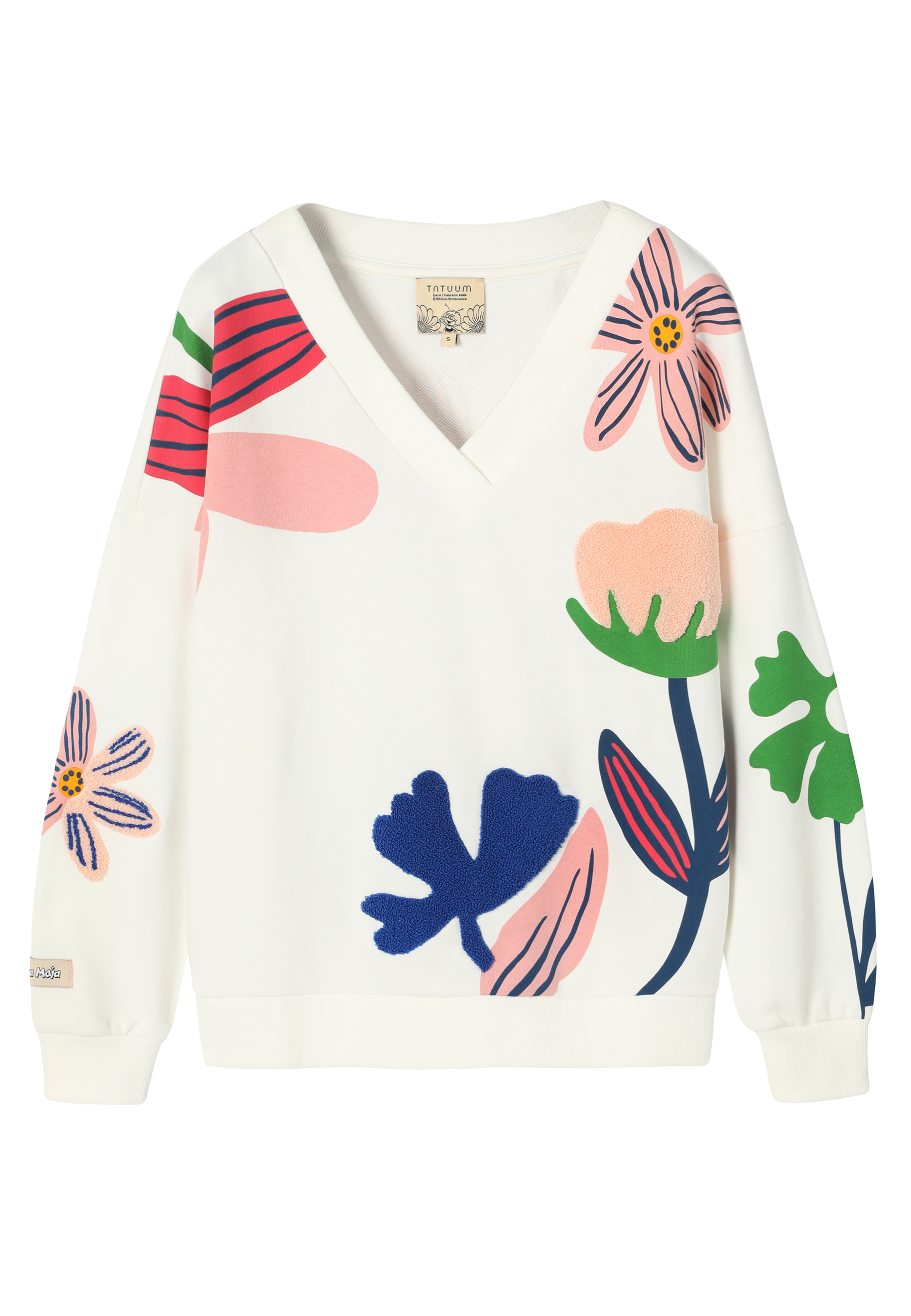 EMBROIDERED COTTON SWEATSHIRT - RISAF WHITE 2