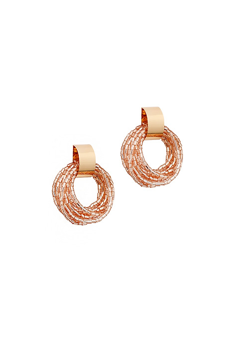 GLASS BEAD EARRINGS — NOMI BEIGE 2