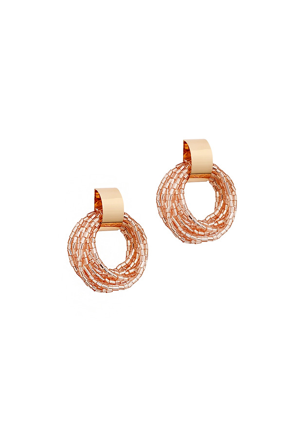 GLASS BEAD EARRINGS — NOMI GLASS BEAD EARRINGS — NOMI BEŻOWY 4