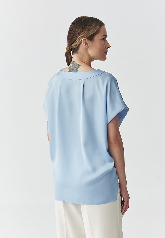 SATIN BLOUSE — IRMINA SATIN BLOUSE — IRMINA NIEBIESKI 3