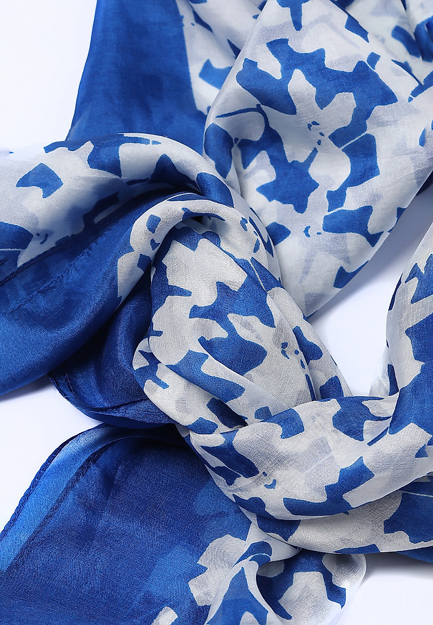 LADIES' SILK SCARF FLORI LADIES' SILK SCARF FLORI BLUE 3
