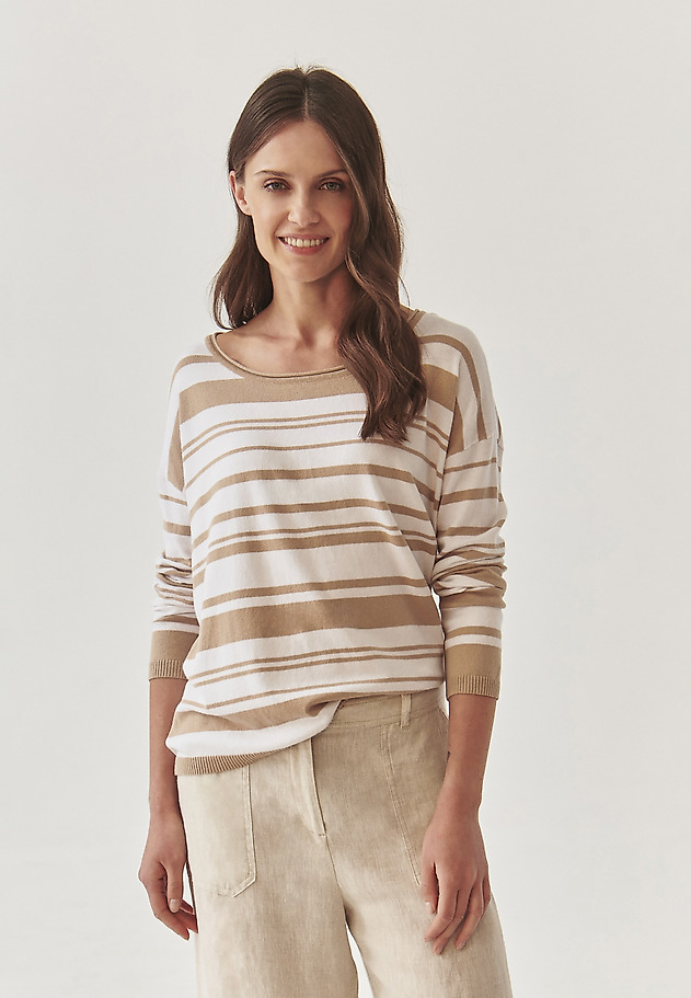 LADIES’ SWEATER IN IRREGULAR STRIPES PATTERN - STRIPPI LADIES’ SWEATER IN IRREGULAR STRIPES PATTERN - STRIPPI MULTIKOLOR 1
