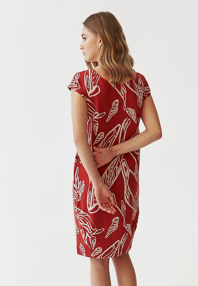 PATTERNED LADIES’ DRESS IN A BARREL SHAPE - KOKA PATTERNED LADIES’ DRESS IN A BARREL SHAPE - KOKA MULTIKOLOR 3