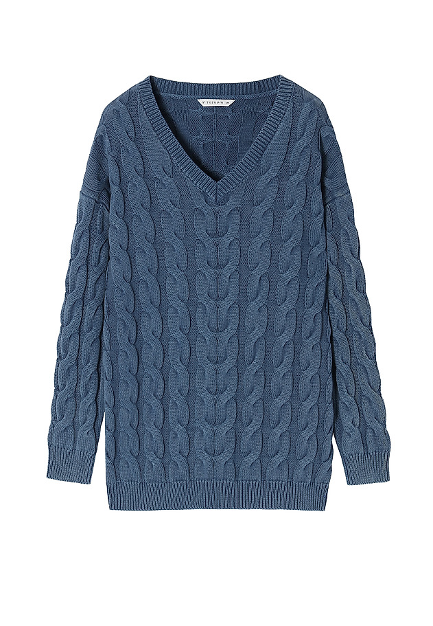 SWETER DAMSKI W OZDOBNE WARKOCZE NENE SWETER DAMSKI W OZDOBNE WARKOCZE NENE NIEBIESKI 6