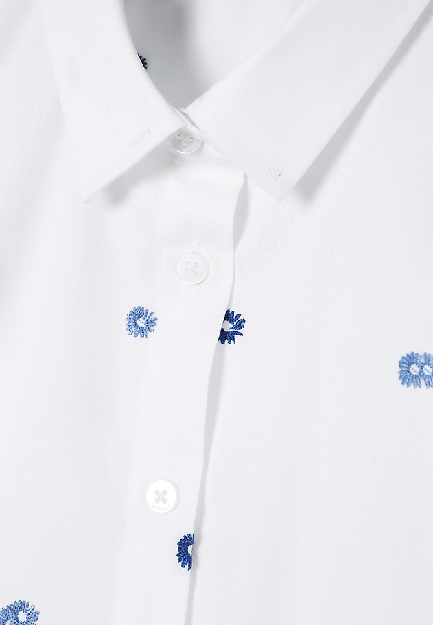COTTON SHIRT WITH FLORAL EMBROIDERY — EDNA COTTON SHIRT WITH FLORAL EMBROIDERY — EDNA BIAŁY 8