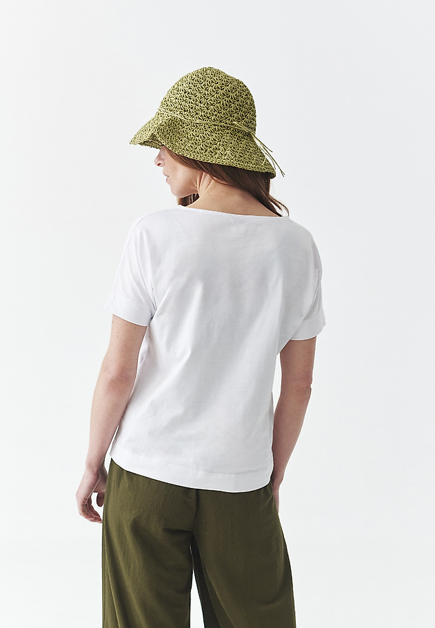 COTTON T-SHIRT WITH FLORAL PRINT - LALI COTTON T-SHIRT WITH FLORAL PRINT - LALI BIAŁY 3