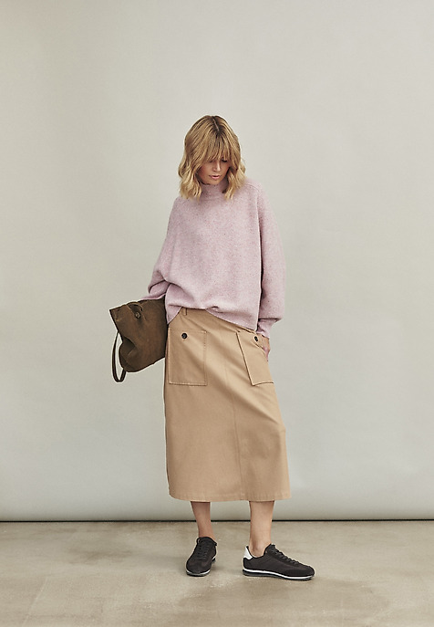 FLARED SKIRT WITH LARGE POCKETS - LONG ISLAND BEIGE 2