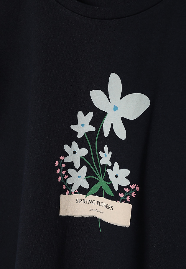 TRICOU DIN BUMBAC, CU IMPRIMEU FLORAL — MALATI TRICOU DIN BUMBAC, CU IMPRIMEU FLORAL — MALATI BLEUMARIN 7