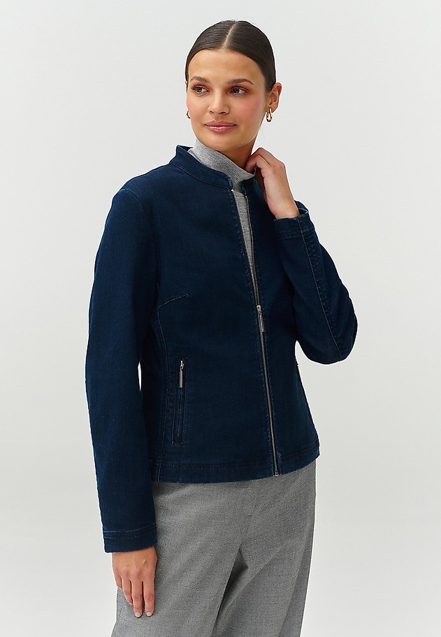 LADIES’ DENIM JACKET WITH STAND-UP COLLAR — BAMI LADIES’ DENIM JACKET WITH STAND-UP COLLAR — BAMI NIEBIESKI 2