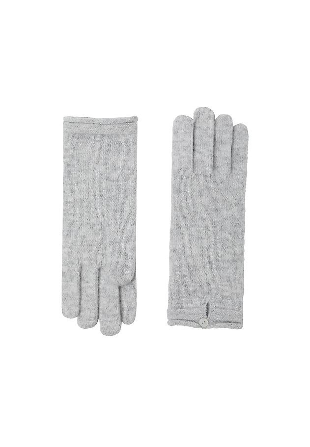 LADIES' KNITTED GLOVES WITH SHINY YARN — DENKI LADIES' KNITTED GLOVES WITH SHINY YARN — DENKI SZARY 2