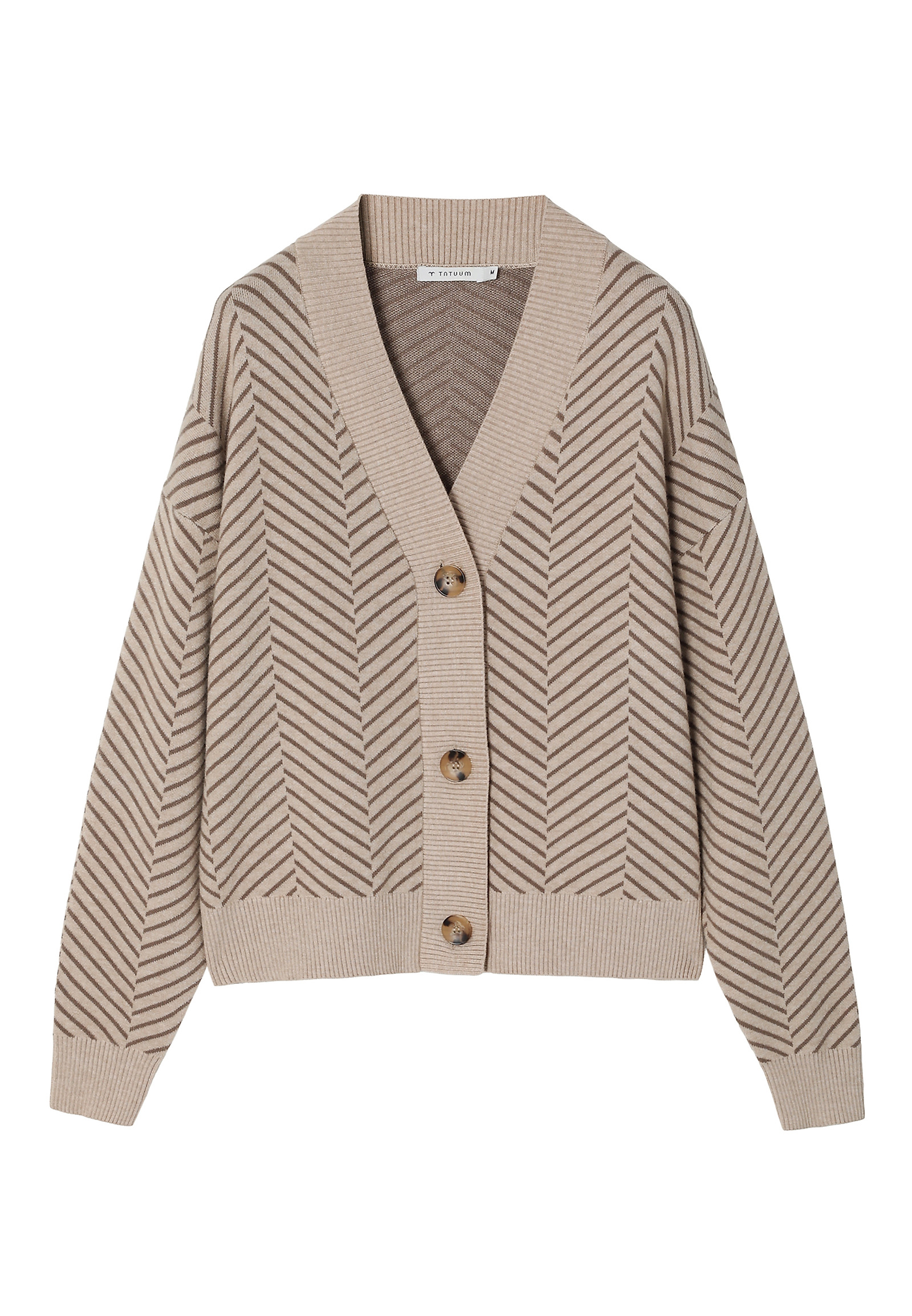 LADIES' HERRINGBONE CARDIGAN — BEATRICE LADIES' HERRINGBONE CARDIGAN — BEATRICE BEIGE 104860