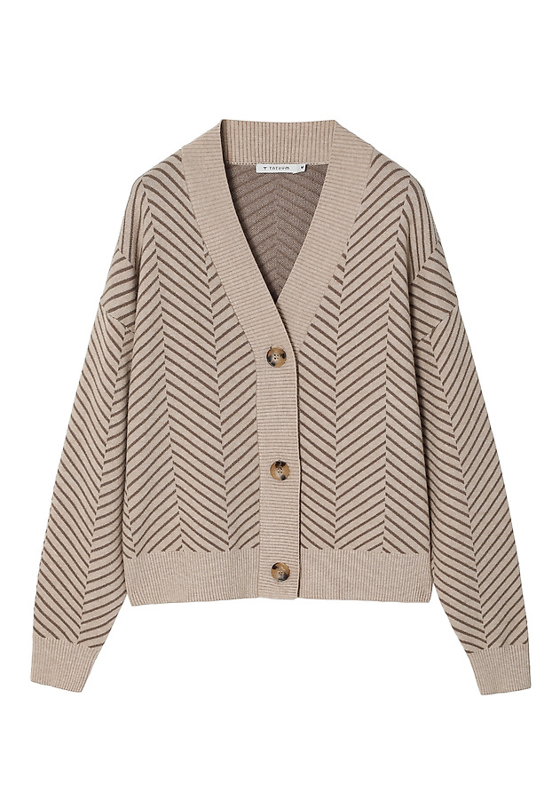 LADIES' HERRINGBONE CARDIGAN — BEATRICE LADIES' HERRINGBONE CARDIGAN — BEATRICE BEIGE 6