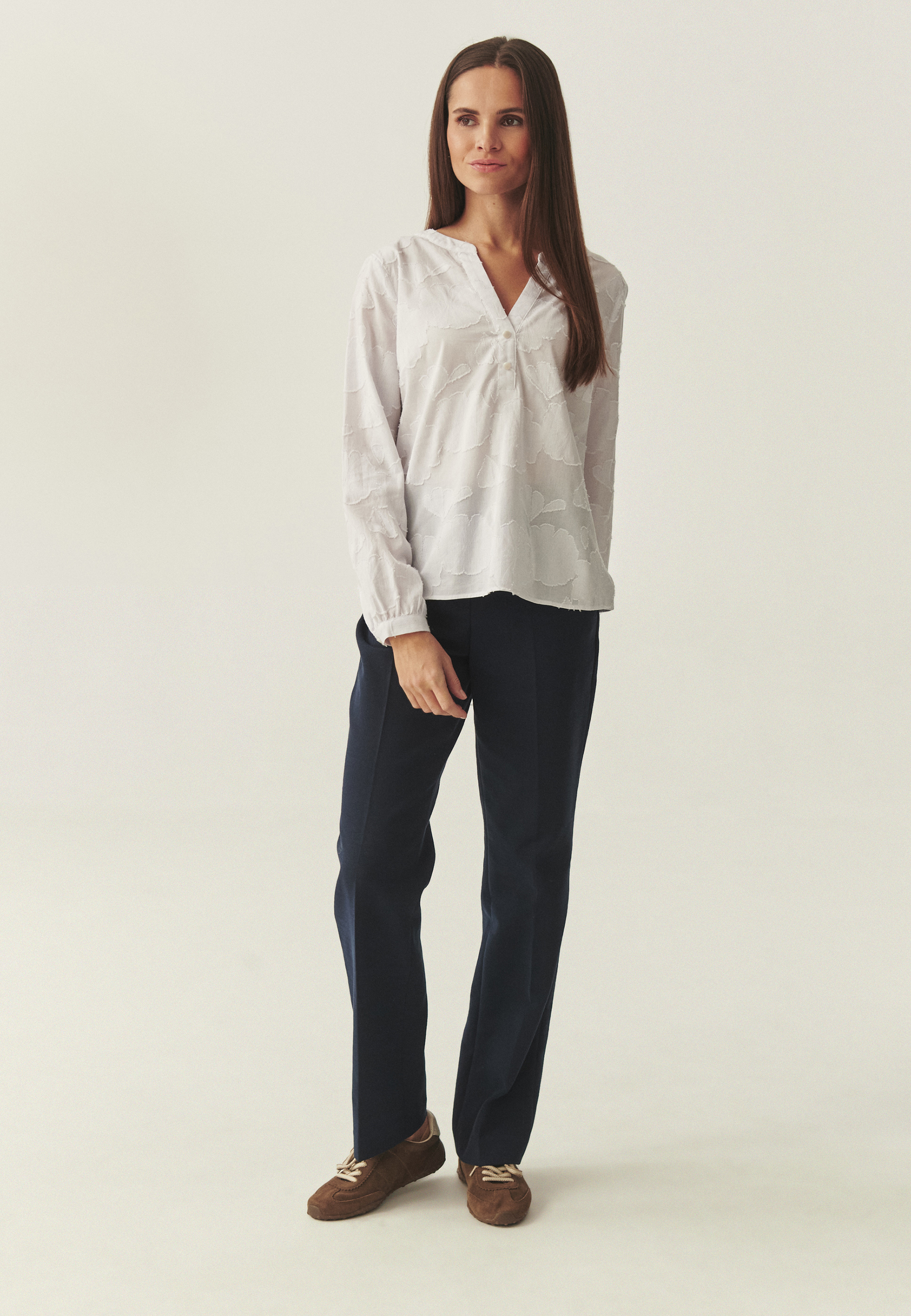 COTTON BLOUSE WITH EMBROIDERY - NOXE BÍLÁ 2