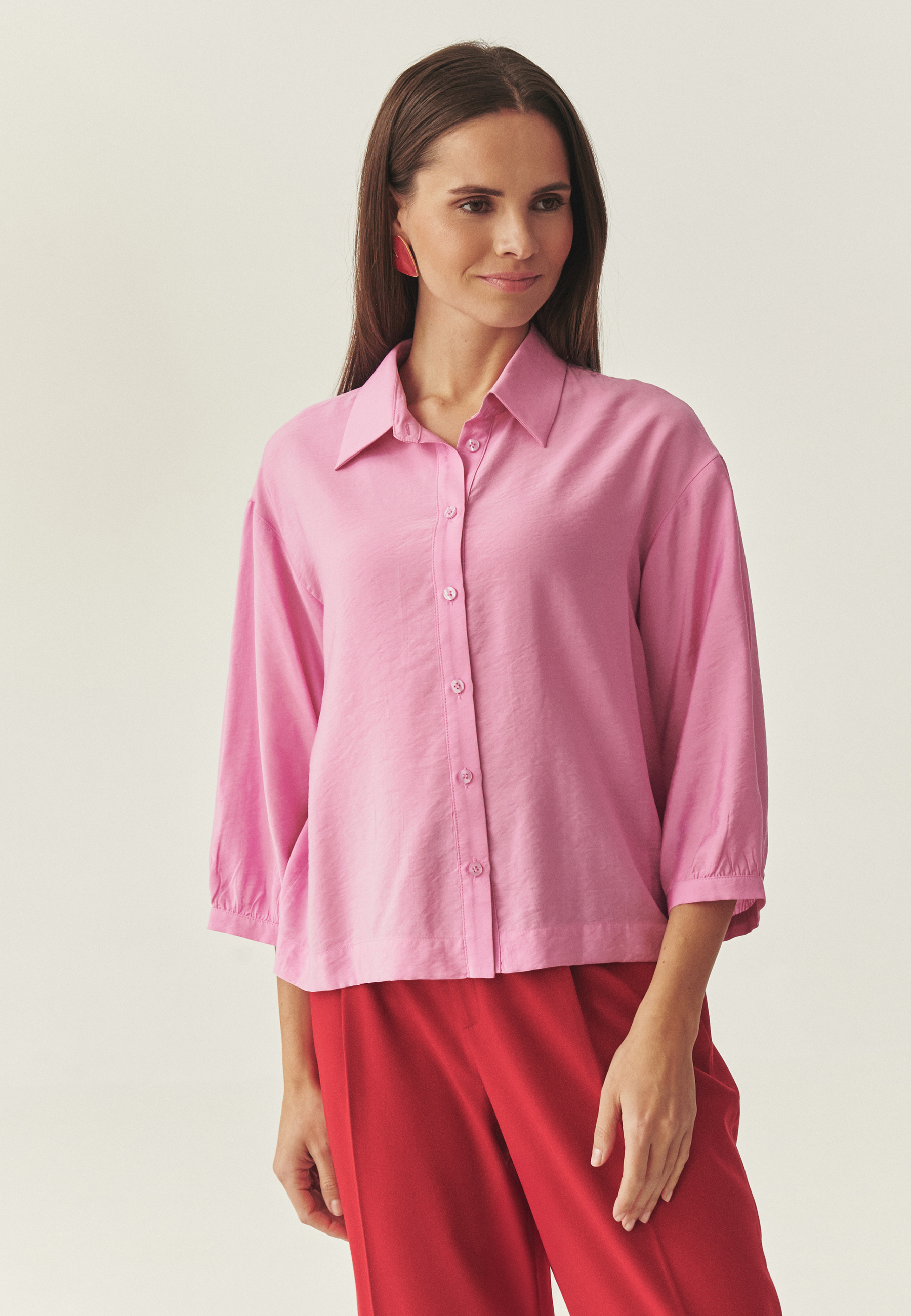 KOSZULA Z WISKOZĄ LENZING™ ECOVERO™ - FREDO RÓŻOWY 2