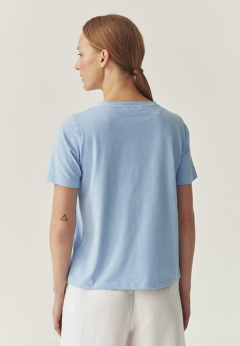 TRICOU DIN BUMBAC CU BUZUNAR - DELQI ALBASTRU 2