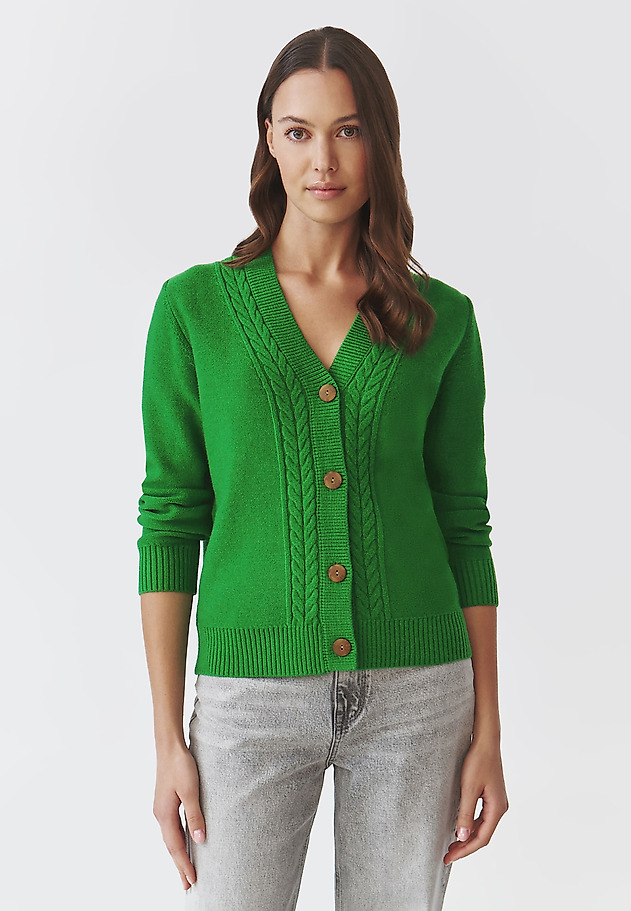 LADIES' CARDIGAN WITH BUTTONS AND PLAID PATTERN — LILAC 1 LADIES' CARDIGAN WITH BUTTONS AND PLAID PATTERN — LILAC 1 ZIELONY 3