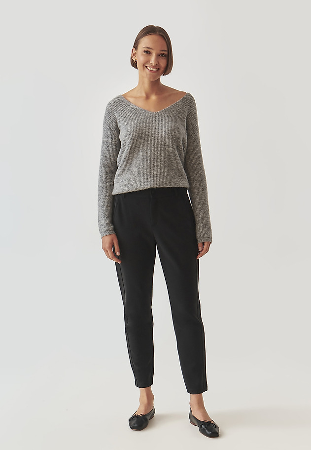CLASSIC KNITTED LADIES' PANTS - WIKORA CLASSIC KNITTED LADIES' PANTS - WIKORA CZARNY 1