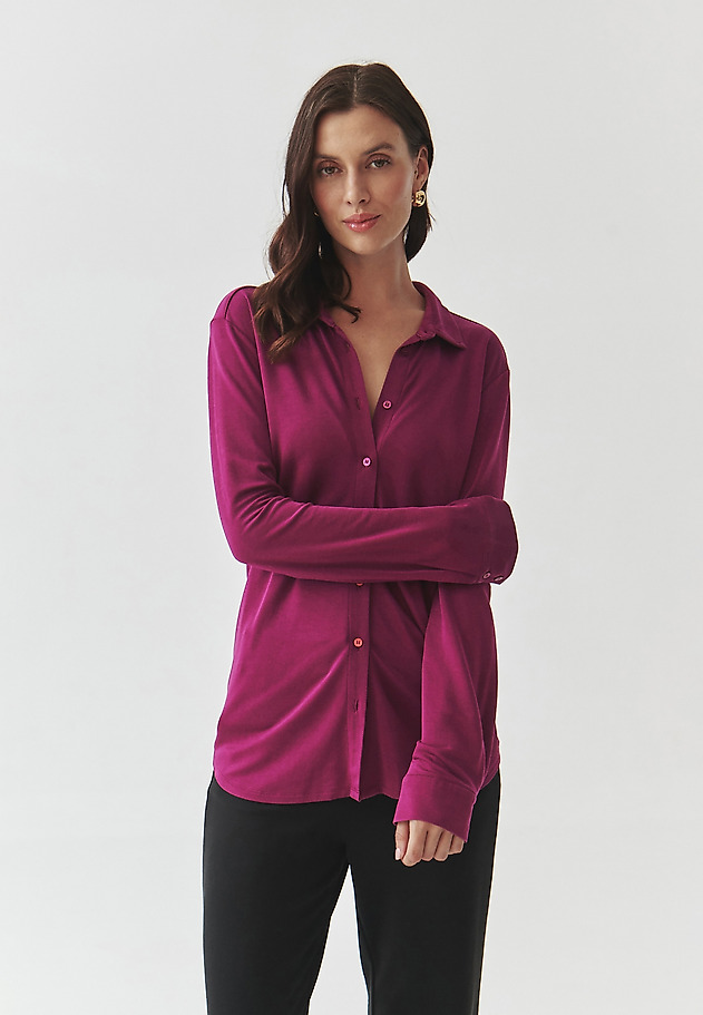 LADIES' KNITTED SHIRT WITH COLLAR — GANKO LADIES' KNITTED SHIRT WITH COLLAR — GANKO FIOLETOWY 6