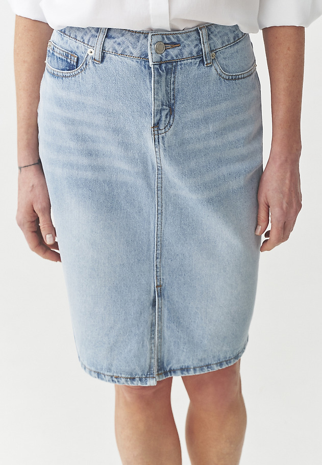 DENIM SKIRT WITH PLEATS — EWI DENIM SKIRT WITH PLEATS — EWI NIEBIESKI 5