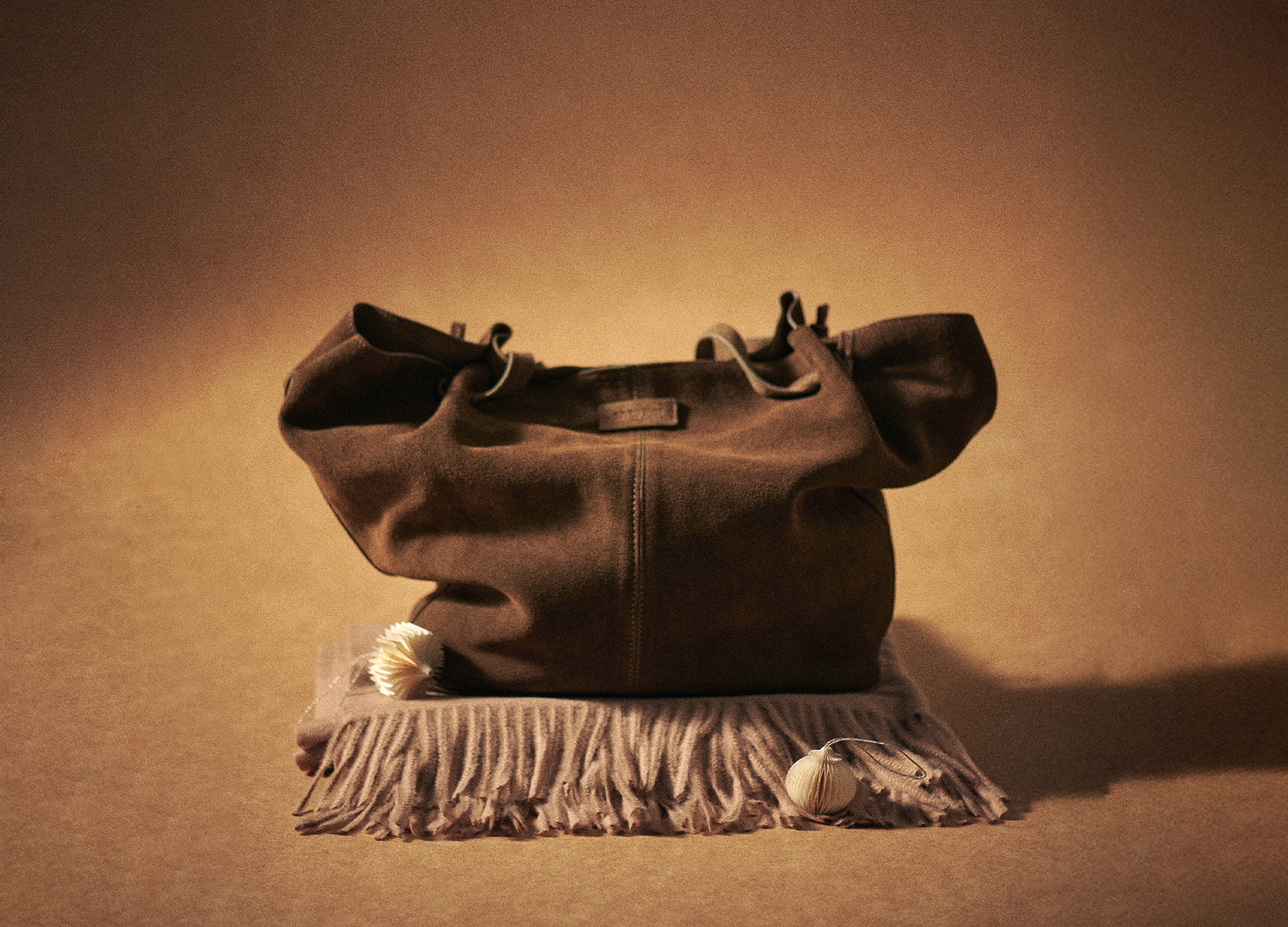 SEMIŠOVÁ TAŠKA S KOZMETICKOU TAŠTIČKOU - ORIA KHAKI 2