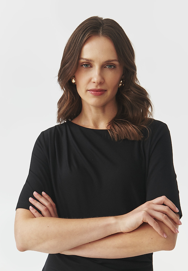 FITTED MIDI DRESS WITH PLEATING — PRIMROSE FITTED MIDI DRESS WITH PLEATING — PRIMROSE CZARNY 6