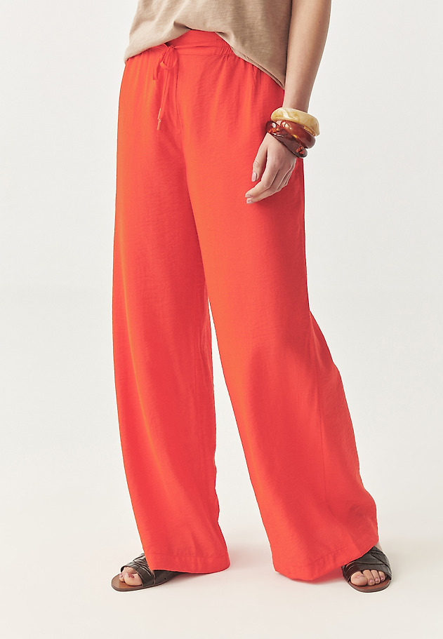 PANTALONI LARGI DIN VISCOZĂ - NAMALIKO 2 PANTALONI LARGI DIN VISCOZĂ - NAMALIKO 2 PORTOCALIU 3