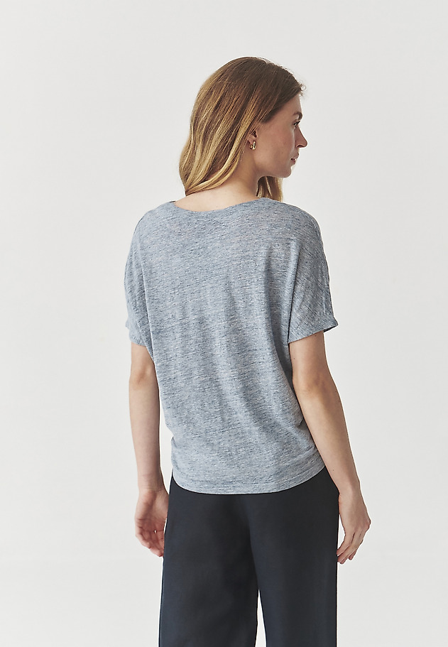 LADIES’ LINEN OVERSIZED BLOUSE - STENA 1 LADIES’ LINEN OVERSIZED BLOUSE - STENA 1 BLUE 3