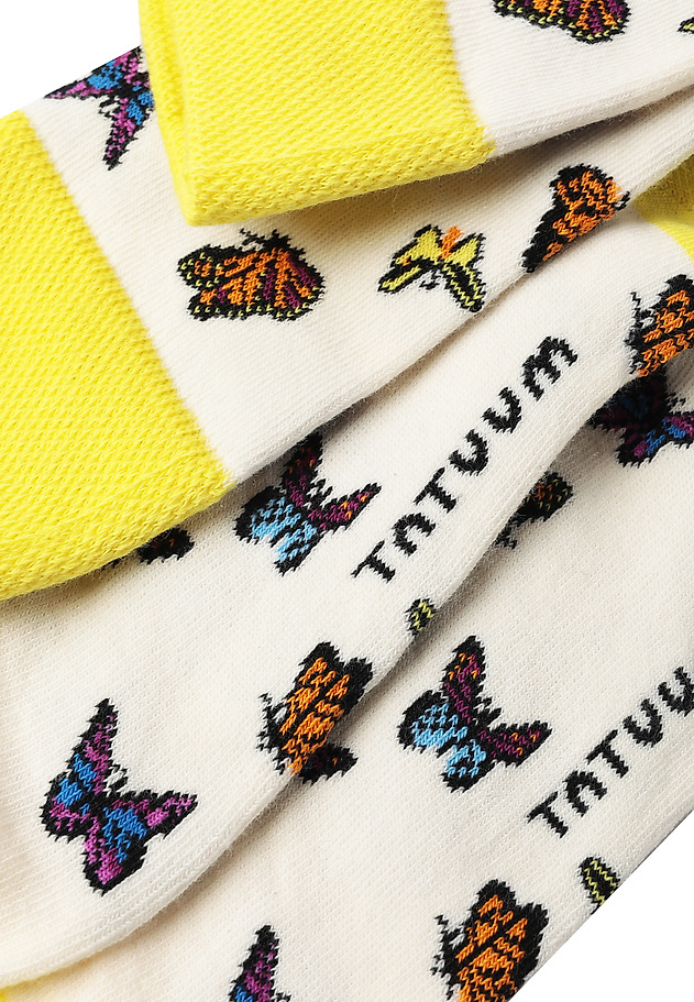 COTTON SOCKS WITH BUTTERFLIES — MOTI COTTON SOCKS WITH BUTTERFLIES — MOTI MULTIKOLOR 2