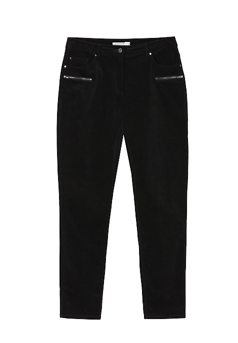 PANTALONI DE DAMĂ, DIN MICRO-CATIFEA TRIKSI NEGRU 2