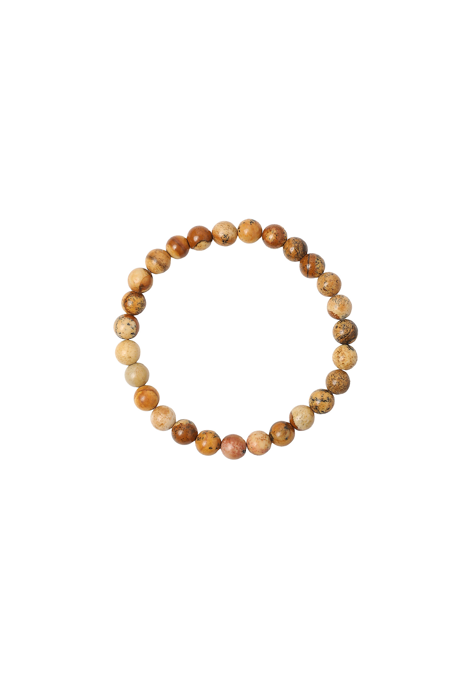 BRĂȚARĂ CU ELASTIC CU AGAT NATURAL — WELIKA BRĂȚARĂ CU ELASTIC CU AGAT NATURAL — WELIKA BEJ 100712