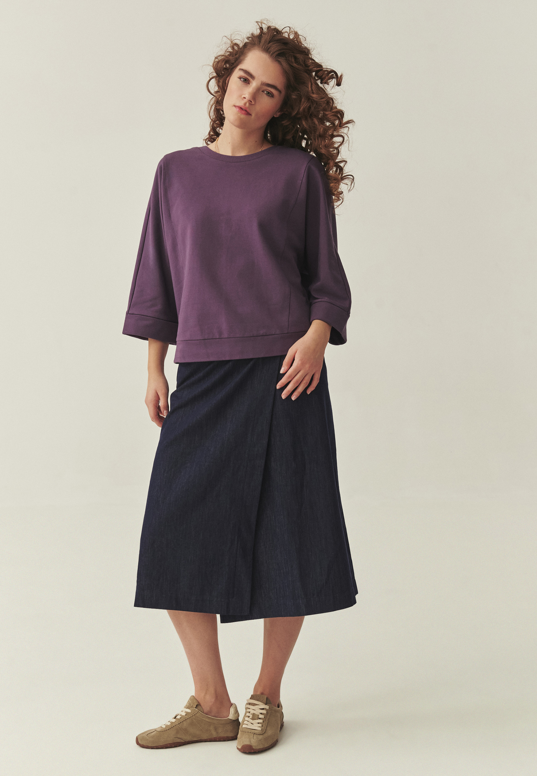 DZIANINOWA BLUZA Z BAWEŁNĄ -SULEN