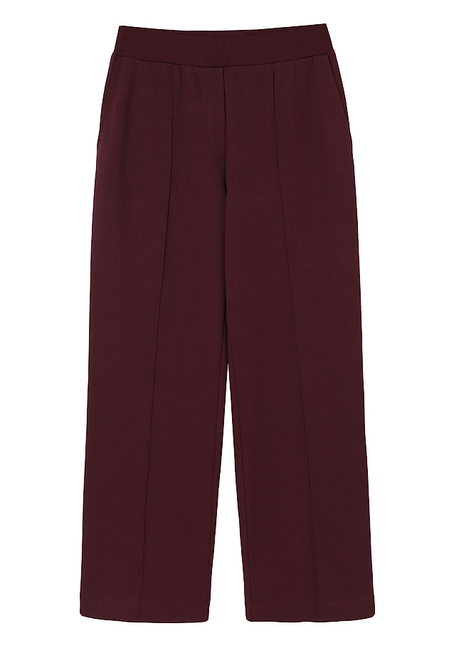 DZIANINOWE SPODNIE WIDE LEG Z BAWEŁNĄ - TERTI DZIANINOWE SPODNIE WIDE LEG Z BAWEŁNĄ - TERTI CZERWONY 5