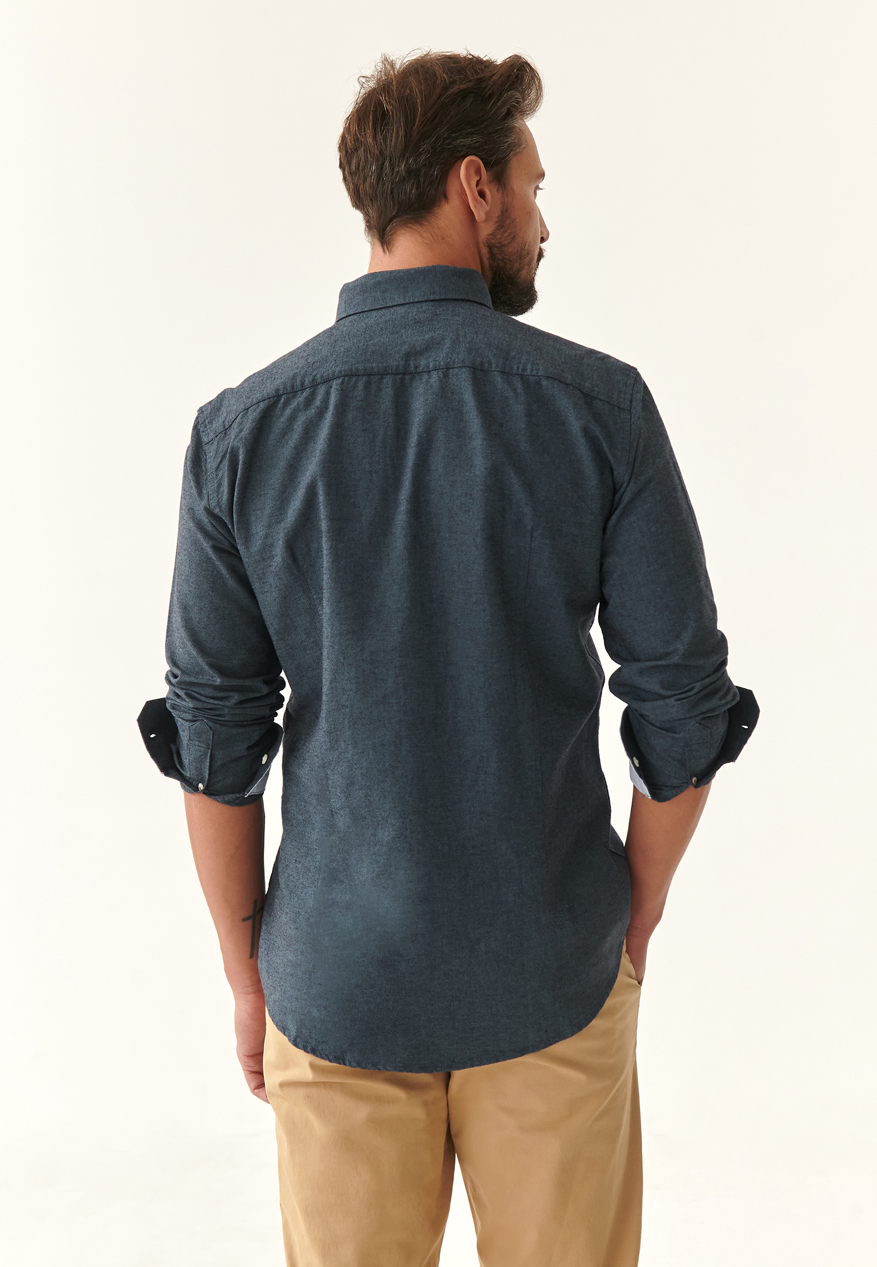 KLASYCZNA KOSZULA MĘSKA Z DŁUGIM RĘKAWEM FIRSTIE 3 MODERN GRANATOWY 2