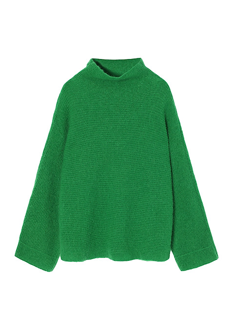 LADIES' TURTLENECK JUMPER WITH WIDE SLEEVES — MAZZY 1 GREEN 2