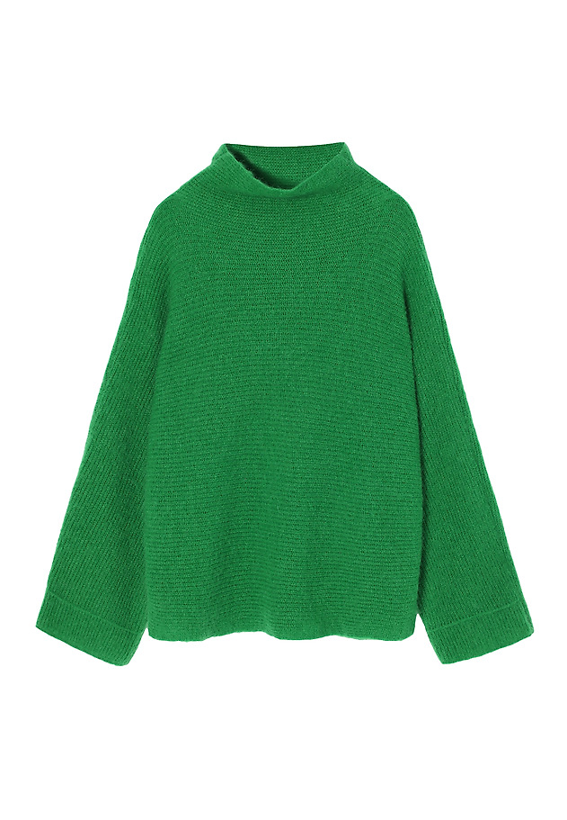 LADIES' TURTLENECK JUMPER WITH WIDE SLEEVES — MAZZY 1 LADIES' TURTLENECK JUMPER WITH WIDE SLEEVES — MAZZY 1 ZIELONY 7