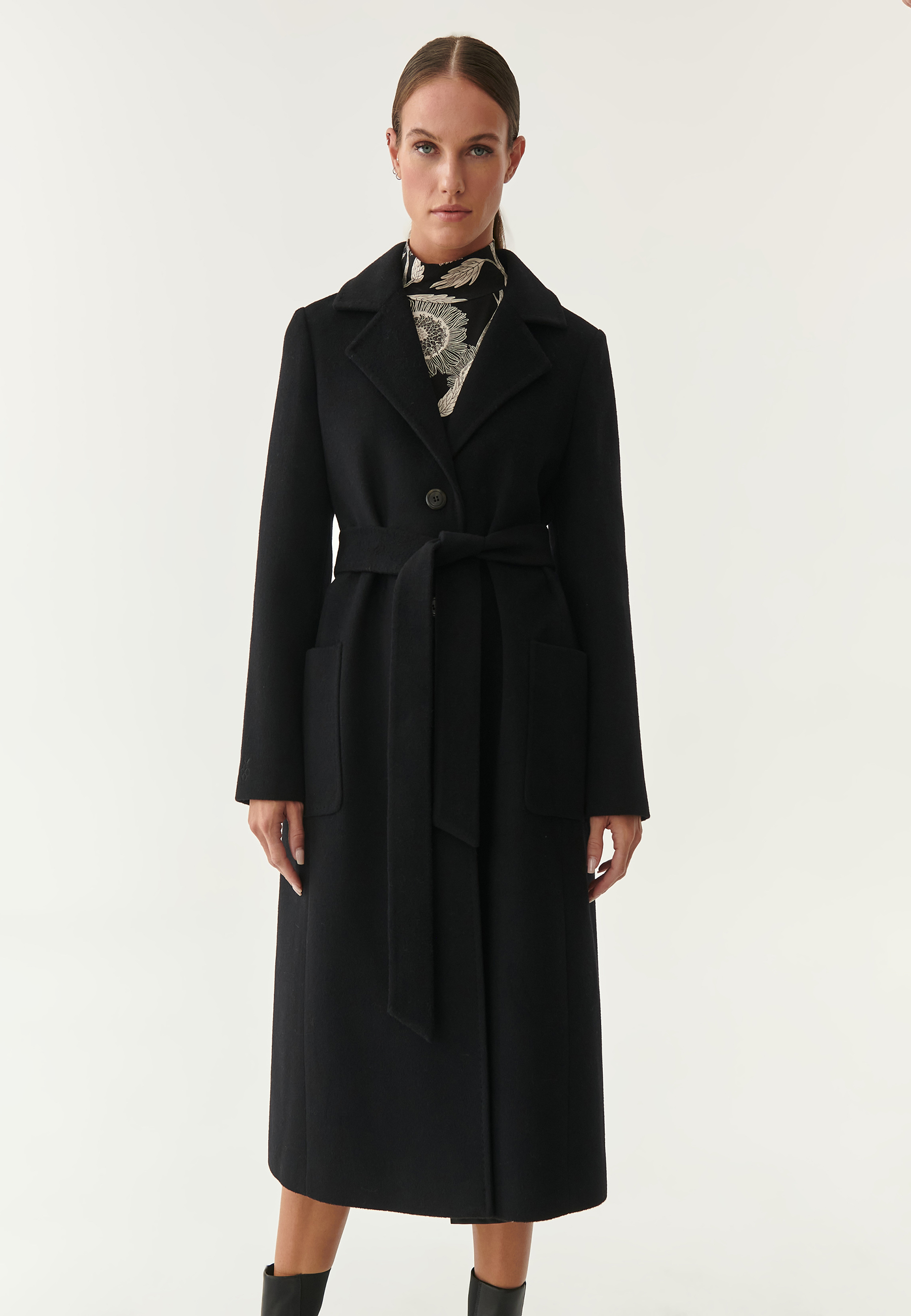 DÁMSKÝ KABÁT S OZDOBNOU VÝŠIVKOU ANRO 1 ČERNÁ 2