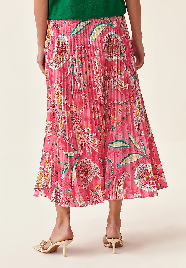 LADIES' PLEATED SKIRT WITH DECORATIVE BELT SEMINA LADIES' PLEATED SKIRT WITH DECORATIVE BELT SEMINA MULTIKOLOR 3