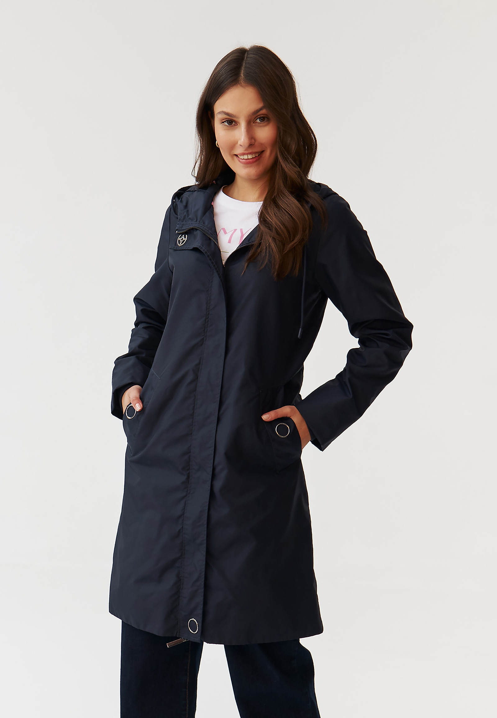 SPRING LADIES’ JACKET WITH A HOOD - ALBERTA SPRING LADIES’ JACKET WITH A HOOD - ALBERTA NAVY BLUE 103134