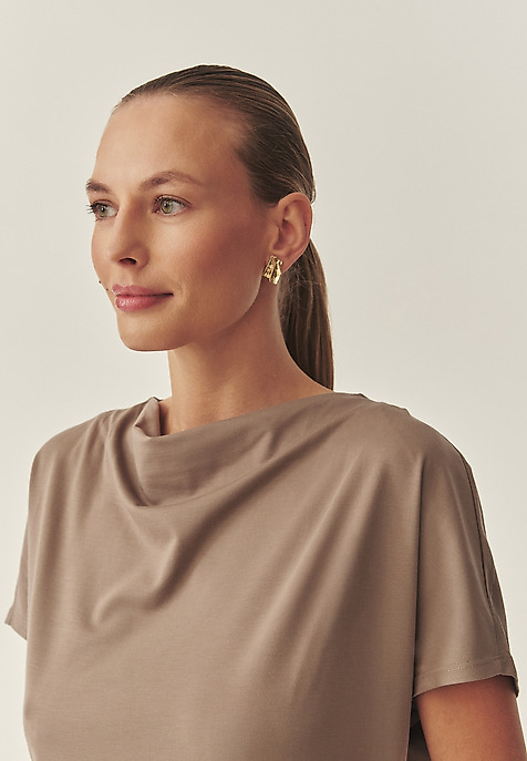 LADIES’ KNIT DRESS WITH WATER NECKLINE - ZORIMAX BEIGE 2