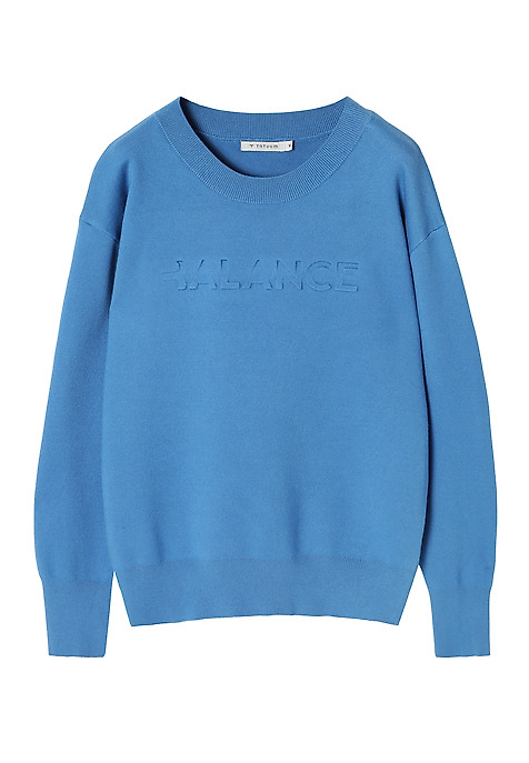 LADIES' SWEATER WITH A ROUND NECKLINE - BALAMI 1 BLUE 2