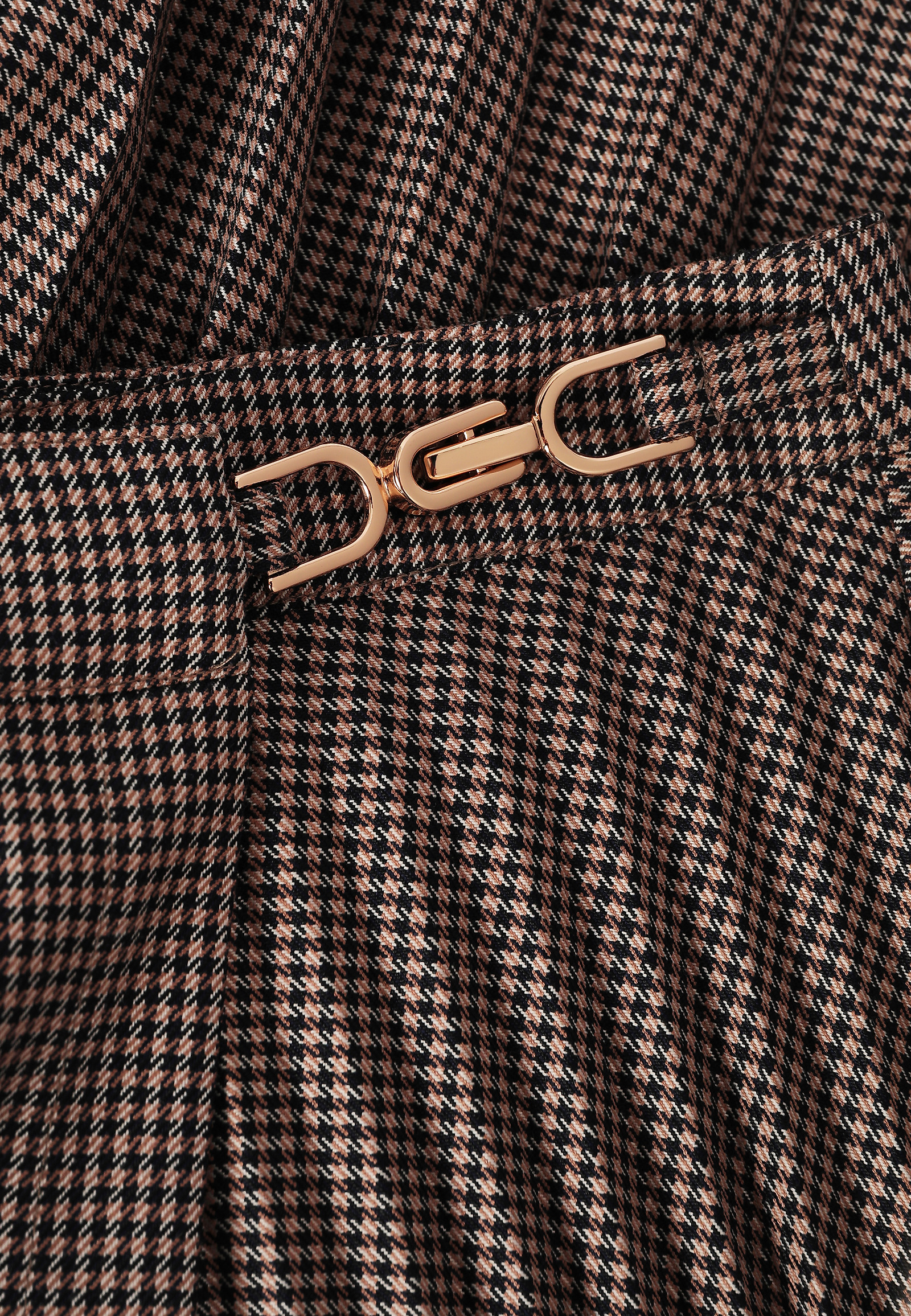 PLEATED HOUNDSTOOTH SKIRT - PLISONA 1 PLEATED HOUNDSTOOTH SKIRT - PLISONA 1 BEIGE 116608
