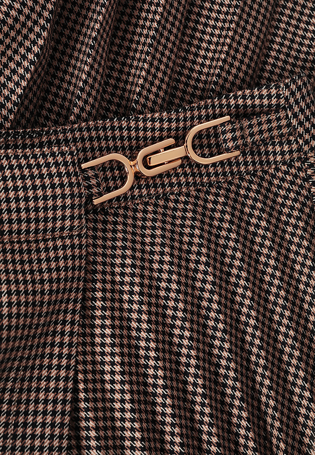 PLEATED HOUNDSTOOTH SKIRT - PLISONA 1 PLEATED HOUNDSTOOTH SKIRT - PLISONA 1 BEIGE 7