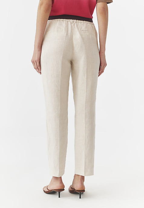 LADIES’ LINEN CIGARILLOS - MILO BEIGE 2