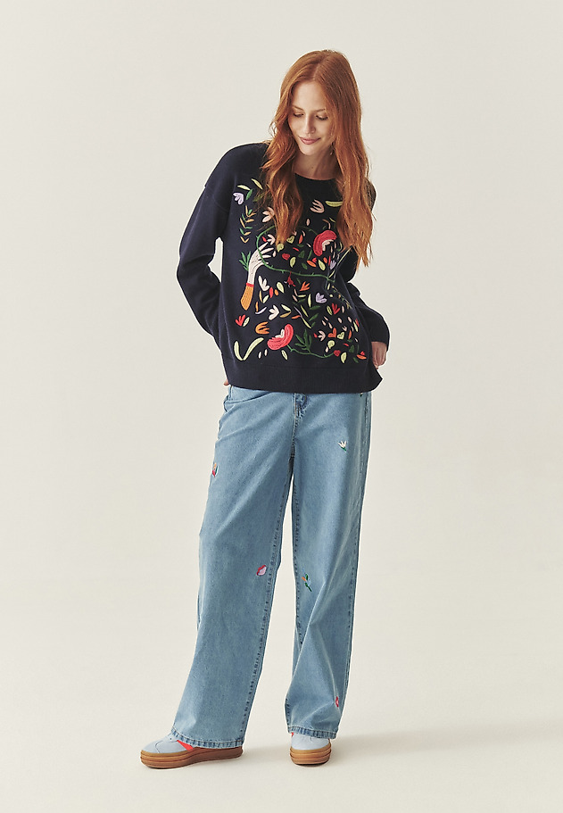 WZORZYSTY SWETER Z DOMIESZKĄ WEŁNY - ADELINE WZORZYSTY SWETER Z DOMIESZKĄ WEŁNY - ADELINE MULTIKOLOR 2