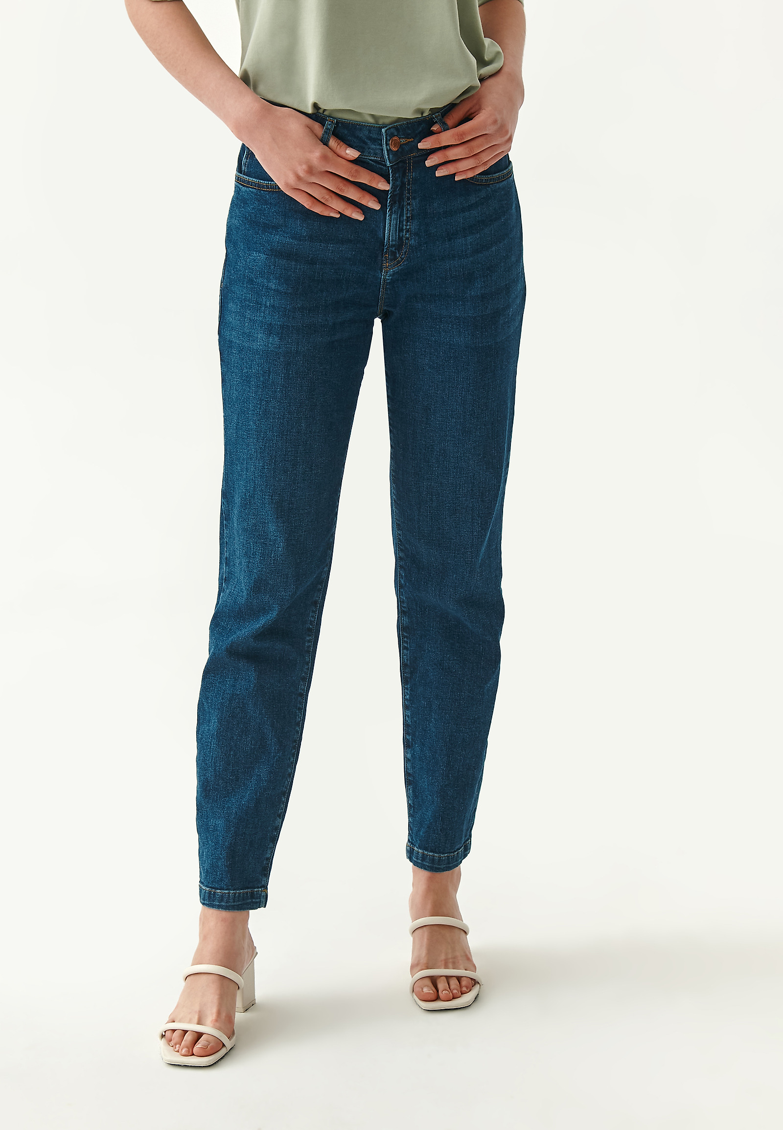 DENIMOWE SPODNIE DAMSKIE FITMI DENIMOWE SPODNIE DAMSKIE FITMI GRANATOWY 80269