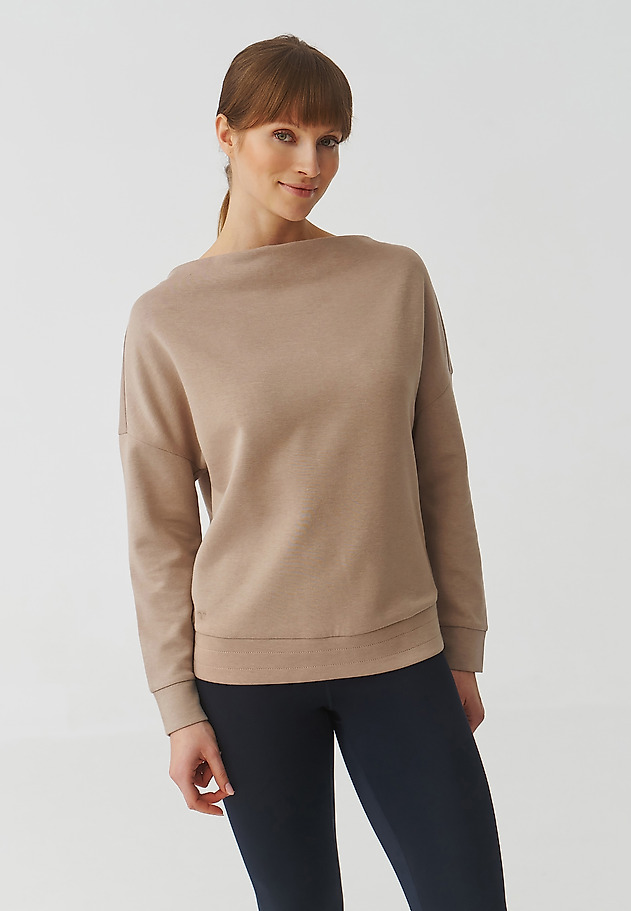 LADIES’ SWEATSHIRT WITH WATER NECKLINE - SILVANA LADIES’ SWEATSHIRT WITH WATER NECKLINE - SILVANA BEŻOWY 1