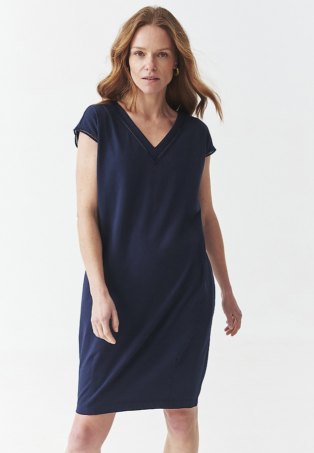 COTTON KNITTED DRESS - KOKENA COTTON KNITTED DRESS - KOKENA NIEBIESKI 2