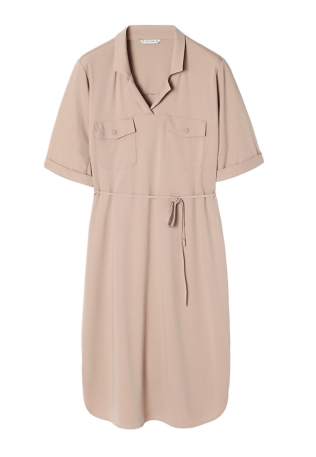 LADIES’ SHORT-SLEEVED SHIRT DRESS WITH ADDITIONAL BELT - ZOYA LADIES’ SHORT-SLEEVED SHIRT DRESS WITH ADDITIONAL BELT - ZOYA BEŻOWY 7